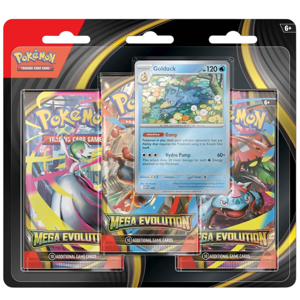 Pokémon TCG: Mega Evolution 3 Booster Packs & Golduck Promo Card