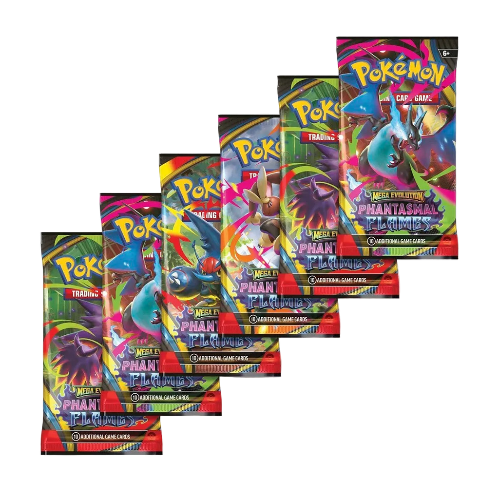 Pokémon TCG: Mega Evolution-Phantasmal Flames Booster Bundle (6 Packs)